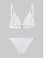 cheap Bikini-Women&#039;s Swimwear Bikini 2 Piece Normal Swimsuit Push Up Slim Solid Color White Black Gray Light Pink Pink Strap Bathing Suits Sexy Active Basic / New / Padded Bras