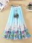 cheap Skirts-Women&#039;s Basic Essential Long Boho Calf-Length Swing Skirts Party / Evening Vacation Floral Graphic Patterned Mid Waist Chiffon Green White Blue S M L / Maxi / Stretchy / Loose / Print
