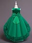 cheap Girls&#039; Dresses-Kids Little Dress Girls&#039; Floral Party Performance Sequins Green White Purple Asymmetrical Satin Sleeveless Princess Cute Dresses 3-10 Years