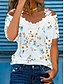 cheap T-Shirts-Women&#039;s T shirt Tee Flower Daily Short Sleeve T shirt Tee Off Shoulder Lace Print Basic Essential Blue S / 3D Print