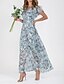 cheap Casual Dresses-Summer Floral Swing Maxi Dress in Chiffon