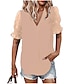 baratos Shoes &amp; Accessories-Popular camisa de chiffon com decote em v costura bola de pele de manga curta top feminina