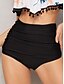 cheap Bikini-High Waisted Black Bikini Bottom Swim Shorts