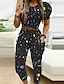 cheap Two Piece Sets-Women&#039;s Basic Streetwear Print Casual Daily Wear Outdoor Two Piece Set Jogger Pants T shirt Puff Sleeve Tops