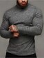 abordables Long Sleeve-Hombre Camiseta Suéter de cuello de tortuga Camiseta de punto acanalado Camisa de manga larga Plano Cuello enrollado Exterior Casual Manga Larga Ropa Ligeras Clásico Casual Músculo