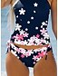 cheap Tankini-Navy Blue Floral Halter 2 Piece Women&#039;s Swimwear