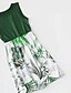cheap New Arrivals-Mommy and Me Dress Floral Ruched Green Maxi Sleeveless Basic Matching Outfits / Boho / Print