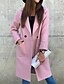 cheap Coats &amp; Trench Coats-Women&#039;s Coat Winter Fall Street Daily Holiday Long Coat Warm Breathable Regular Fit Casual Jacket Long Sleeve Slim Fit Solid Color Black Pink Khaki