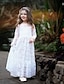 cheap Girls&#039; Dresses-Kids Girls&#039; Dress Jacquard Solid Colored Wedding Party Special Occasion Lace up Bow White Black Pink Maxi Long Sleeve Vintage Elegant Princess Dresses Spring Summer Regular Fit 3-10 Years