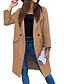 cheap Coats &amp; Trench Coats-Women&#039;s Coat Winter Fall Street Daily Holiday Long Coat Warm Breathable Regular Fit Casual Jacket Long Sleeve Slim Fit Solid Color Black Pink Khaki
