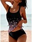 cheap Tankini-Floral High Neck Padded Women&#039;s Tankini Swimwear