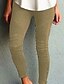 abordables Pants-Mujer Básico Clásico Ajustado Pantalones Diario Color sólido Alta cintura Azul Piscina Vino Verde Ejército Negro Caqui S M L XL XXL