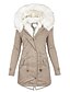 cheap Down&amp; Parkas-Women&#039;s Casual Streetwear Winter Parka with Fur Trim