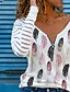 preiswerte Meistverkaufte Oberteile-Damen T-Shirt Buchstabe V-Ausschnitt Viertel Postleitzahl Bedruckt Grundlegend Oberteile Rosa Weiß