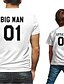 cheap New Arrivals-Dad and Son Cotton Tops Daily Letter Print White Black Gray Short Sleeve Basic Matching Outfits