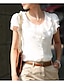 abordables Tops &amp; Blouses-Mujer Camisa Blusa Plano Casual Diario Volante Blanco Sin Mangas Elegante Vintage Moda Escote Redondo