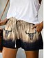 abordables Shorts-Mujer Pantalón corto Poliéster Estampado Media cintura Corto Negro + Gris Verano