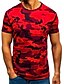 baratos Camisas &amp; Regatas para Homem-Homens Camiseta Camisa Social Decote Redondo camuflagem não imprimível Manga Curta Roupa Músculo