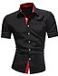 cheap Men&#039;s Shirts-Men&#039;s Shirt Solid Color Collar Street Daily Short Sleeve Tops Casual Breathable Comfortable Navy Black Red White / Machine wash / Wash separately / Washable / Holiday / Work