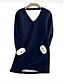 cheap Women&#039;s Tops-Women&#039;s Sweatshirt Pullover Sherpa Fleece Lined Plain Home Blue Green Dark Blue Warm Basic Fuzzy V Neck Long Sleeve Fleece lined Micro-elastic Fall &amp; Winter