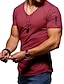 abordables Short Sleeve-Hombre Camiseta Tee Escote en Pico Plano Normal Cremallera Manga Corta Ropa Músculo Esencial