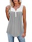 billige Super Sale-Women&#039;s Pleated Sleeveless V Neck Vest T Shirt