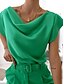 abordables Vêtements Femme-chemise d&#039;été pour femme couleur unie simple à manches courtes et col bas pour femme
