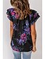 cheap Tops &amp; Blouses-Women&#039;s Blouse Tie Dye Daily Weekend Short Sleeve Blouse Shirt V Neck Ruffle Print Casual Streetwear Black S / 3D Print