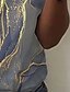 abordables Tops más vendidos-Mujer Camiseta A Rayas Graphic Geométrico Casual Diario Noche Abstracto Geométrico adj. Manga Corta Camiseta Escote Redondo Estampado Vintage Verde Trébol Blanco Azul Piscina S / Impresión 3D