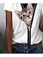 cheap T-Shirts-Women&#039;s T shirt Tee Cat 3D Casual Weekend Print White Short Sleeve Basic Round Neck