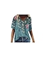 baratos T-shirts-Mulheres Floral Casual Diário Manga Curta Camiseta Decote Redondo Básico Blusas Cor da foto S / Impressão 3D