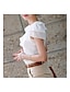 preiswerte Tops &amp; Blouses-Damen Hemd Bluse Chiffon Glatt Rüsche Casual Täglich Elegant Vintage Modisch Ärmellos Rundhalsausschnitt Weiß