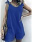 cheap Jumpsuits &amp; Rompers-Women&#039;s Romper Solid Colored Patchwork Ordinary Crew Neck Sleeveless Regular Fit Green Blue White 2XL 3XL S Summer