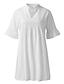 cheap Cotton &amp; Linen Dresses-Cotton Hollow Out Shift Dress for Women