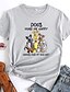 preiswerte T-Shirt-Damen T Shirt Hund Täglich Kurzarm U-Ausschnitt Basic Baumwolle Standard S