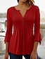 cheap Super Sale-Woman&#039;s Casual Basic V Neck Flowing Tunic Blouse