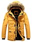 cheap Best Sellers-Men&#039;s Parka Fall Winter Street Daily Going out Regular Coat Hoodie Zipper Thermal Warm Breathable Regular Fit Sporty Casual Jacket Long Sleeve Full Zip Fur Trim Solid Color Blue Yellow White / Pocket