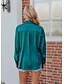 cheap Tops &amp; Blouses-Women&#039;s Blouse Shirt Green Wine Fuchsia Pocket Plain Office Business Long Sleeve Shirt Collar Streetwear Casual Regular S
