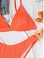 preiswerte Bikini-Damen Badeanzug Bikinis 2 Stück Normal Bademode Feste Farbe 2 Teile Hohe Taillenlinie Orange Stürzen Gefüttert Badeanzüge Einfach Sexy Sexy