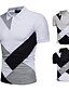 baratos Men&#039;s-Homens Camiseta Polo Colarinho de Camisa Bloco de cor Branco Preto Cinzento Claro Blusas