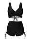 cheap Bikini-Elegant Plus Size Women&#039;s Bikini Ruched Backless Design
