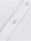 economico Camicie da uomo-Per uomo camicia di lino Colletto Mao Tinta unita Bianco Blu Manica corta Collage Giornaliero Per eventi Top Essenziale Stoffe orientali