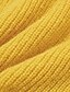 abordables Sweaters &amp; Cardigans-Mujer Suéter de punto Estriado Fornido Escote Barco Tejer De Punto Otoño Invierno Hogar Diario Manga Larga Básico Casual Color sólido Negro Amarillo Azul Piscina S M L