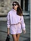 cheap Two Piece Sets-Women&#039;s Hoodie Tracksuit Shorts Sets Plain Black Pink Khaki Split Long Sleeve Sport Casual Basic Hooded Regular Fit Fall &amp; Winter