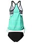 cheap Tankini-Women&#039;s Swimwear Normal Tankini 2 Piece Swimsuit Floral Open Back Printing Green Blue Rosy Pink Strap Camisole Bathing Suits Vacation Fashion Sexy / Modern / New / Padded Bras