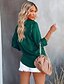 cheap Tops &amp; Blouses-Women&#039;s Blouse Shirt Green Wine Fuchsia Pocket Plain Office Business Long Sleeve Shirt Collar Streetwear Casual Regular S