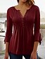 cheap Super Sale-Woman&#039;s Casual Basic V Neck Flowing Tunic Blouse