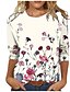 cheap T-Shirts-Women&#039;s T shirt Tee Purple Red Light Blue Print Floral Butterfly Casual Daily Long Sleeve Round Neck Basic Vintage Regular Floral Abstract Painting S