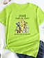 abordables Tee-shirt-T shirt Tee Femme Chien du quotidien Manche Courte Col en U basique Coton Normal S