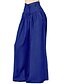 cheap Pants-Women&#039;s Culottes Wide Leg Normal Cotton Plain Black Blue Oversized Mid Waist Full Length Casual Weekend Summer Spring &amp;  Fall